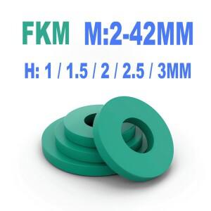 플랫 가스켓 H1.5-H3mm ID2-ID42 FKM 링 씰링 불소 고무 씰 방수 탄성 FPM 재고 있음 도매 와셔