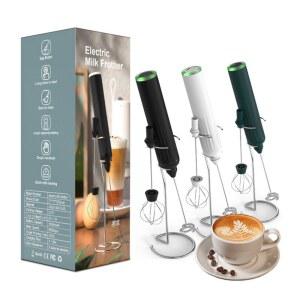 미니거품기 휴대용 전기 우유 FROTHER 계란 믹서 카푸치노 교반기 FROTHING 커피 지팡이 USB 충전식 스탠드 주방