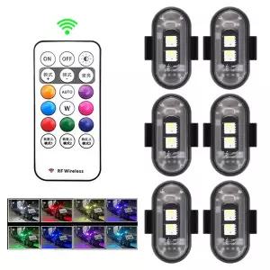 예초기 자동차 바이크 오토바이 RGB LED 스트로브 조명 8 색 플래시 위치 무선 항공기 비행기 헬리콥터 경