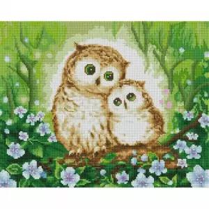 오너클랜 TBZ 엄마와 아기 부엉이 캔버스) 보석십자수 40x50 동물보석십자수 캔버스형보석십자수