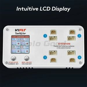 VIFLY ToothStor 4 포트 2S 밸런스 충전기(저장 모드 포함) LCD 디스플레이 RC FPV 프리스타일 드론용 LiHV