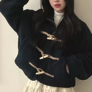 3색 여자 뽀글이 떡볶이 후리스 크롭 숏 자켓 아우터