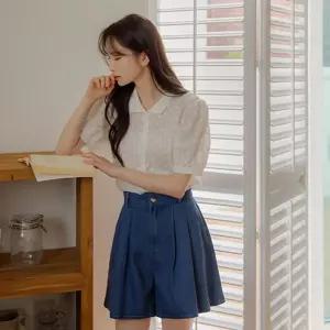아르 플라워도트 카라블라우스