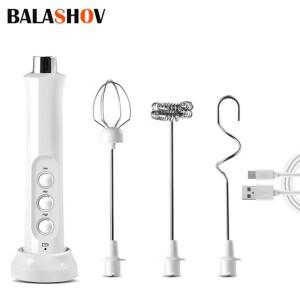 무선 우유 거품 USB 충전식 휴대용 전기 기 라떼 카푸치노 핫 초콜릿 커피 털 믹서3 속도
