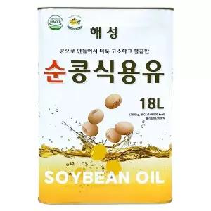 해성 식용유 콩식용유 말통 대두유 18리터 업소용 대용량 18L
