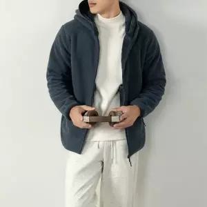 WL 화이트블럭9 블루 남자 베이직 무지 빅사이즈 오버핏 모자큰 후디