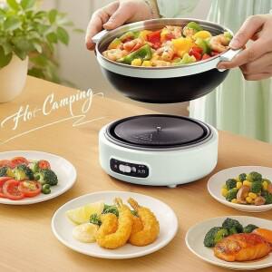 220V 전기 냄비 휴대용 멀티 쿠커 기숙사 여행 접이식 밥솥 분리형 핫팟 기능