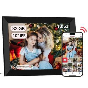 10.1인치 WiFi 디지털 액자 IPS 터치스크린 Framo 회전, APP(10.1인치)을 HD 가능, 어디서나 쇼, 통해 디스플레이, 전송 장착 비디오 자동 클립 즉시 사진 슬라이드 및