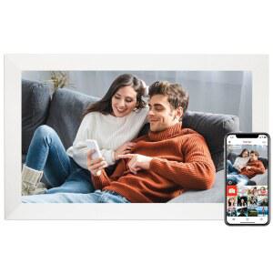 Framo 15.6인치 디지털 액자 WiFi, 화이트 1920x1080 스토리지 공유 위한 터치스크린, 사진/비디오, 사람을 선물 32GB HD IPS 테이블탑 결혼식, 생일, 벽걸이, 사랑하는