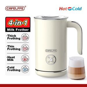 Cafelffe 전기 우유 거품 거품기 초콜릿 믹서 콜드 핫 라떼 카푸치노 자동 폼 히터 워머 4 인 1