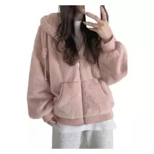 여성뽀글이자켓 집업 아우터 데일리 루즈핏 후리스 점퍼 양털자켓 캐주얼 뽀글이자켓 털후드