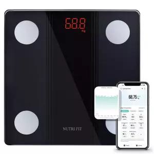 NUTRI FIT 욕실 체중계 스마트 디지털 블루투스 체지방 BMI 체성분 분석기 고정밀 측정으로 APP 헤비 듀티