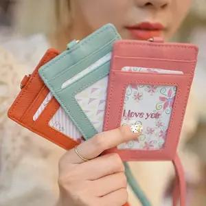 소가죽 멜로우 카드홀더 목걸이형 카드지갑 목걸이 카드지갑
