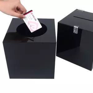 블랙 아크릴 응모함 모금함/쿠폰함/박스/보관함/상자/다용도/아크릴통/뽑기함/추첨통/투표함/행사