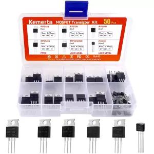 케메르타 6 가치 50개 MOSFET 트랜지스터 모음 키트 IRFZ44N IRF530N RFP30N06LE 2N7000 N 채널 P 로직