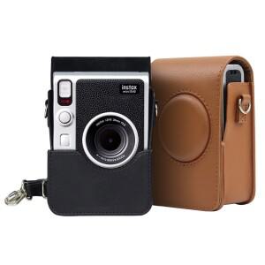 Fujifilm tax Mini EVO 인스턴트 필름 카메라 케이스 용 가방 어깨 끈 PU 가죽  실리콘 커버