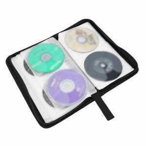 휴대용 지퍼 DVD CD 거치대 보관 파우치 가방 양면 슬리브 케이스 지갑 앨범 운반 80개 용량