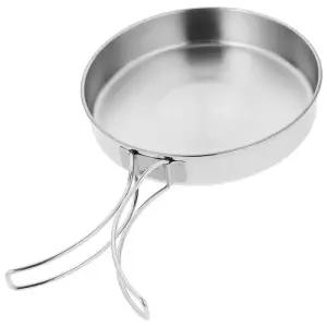휴대용 스테인레스 스틸 팬 접이식 손잡이 미니 프라이팬 Nonstick 야외 요리 냄비 캠핑기구 주방 도구
