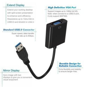 USB 3.0-VGA 멀티 디스플레이 어댑터 변환기 Windows 7/8 노트북 DVD 플레이어 태블릿 용 외부 비디오 그래
