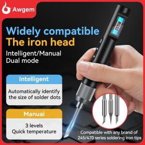Awgem SJ1 스마트 전기 납땜 다리미  가정용 100W 휴대용 USB 정온 JBC 스테이션 용접 펜  고출력 수리 자