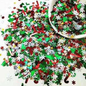 반짝이 크리스마스 트리 눈송이 색종이 은박지 장식 조각 DIY 신년 홈 웨딩 생일 던지기 파티 Supplie