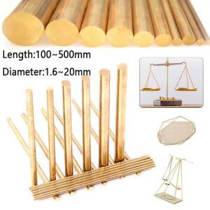 1~ 10pcs 황동 라운드 바 막대 Dia1.6-20mm 길이 100 500mm DIY 칼 손잡이 용 하드웨어 원형 와이어 튜브