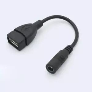 coms USB 전원 젠더 USB F to DC 5.5 2.1 F 10cm