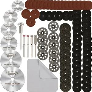 회전 공구용 절삭 휠 세트 88Pcs HSS 원형 톱날 다이아몬드 우드 유리 플라스틱 금속 돌 드릴 키트 -
