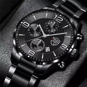 Reloj Hombre 남성용 럭셔리 비즈니스 시계 스테인레스 스틸 쿼츠 손목시계 가죽 달력 빛나는