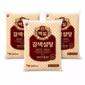 CJ제일제당 백설 갈색설탕 3kg, 3개