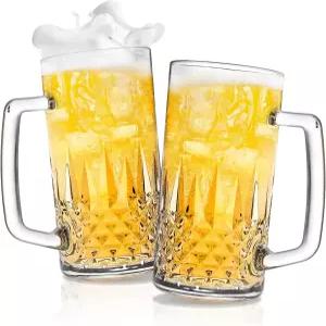 캠베린 맥주잔 세트 2 20온스 크리스탈 냉동실용 유리 남성용 선물