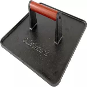 쿠시나트 XL 주철 그릴 프레스 10인치 x 헤비 듀티 논스틱 스매시 버거 스테이크 나무 손잡이 파니니스