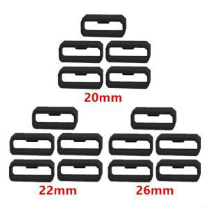 5Pcs 20/22/26mm 고무 시계 밴드 블랙 스트랩 루프 링 실리콘 액세서리 홀더 Garmin Fenix7 7X 6X 6 5X