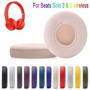 Beats Solo 2 & 3용 교체용 이어패드 Wicked Cushions 무선 온이어 헤드폰용 패드 - 흰색 프린팅