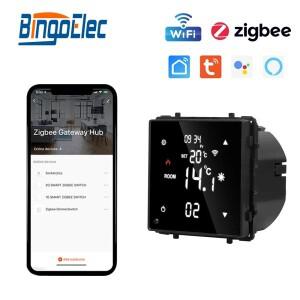 Wifi ZigBee 스마트 온도 조절기 모듈 부품 터치 스크린 Tuya Alexa Google App 전기 워터 바닥 난방 컨트