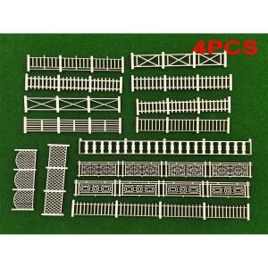 4피스 목재 정원 울타리 모델 키트(14가지 옵션) - DIY 공예 조립 키트  모래 테이블 풍경 세트