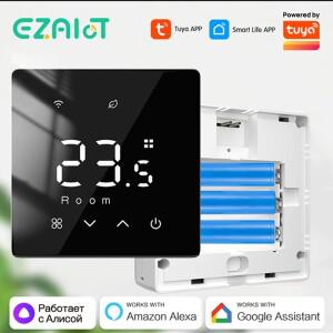 가스 보일러 난방용 스마트 WiFi Zigbee 온도 조절기 배터리 구동 Tuya 무선 음성 Alexa Google 홈