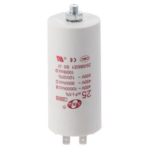 CBB60 Run 캐패시터 25uF 450V AC 더블 인서트 실린더  공기 압축기 워터 펌프 전동용 흰색  50Hz  73x44mm