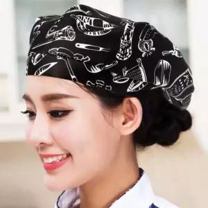 블랙 살균소독기 패션 패턴 제빵 베레모 빵모자 모자