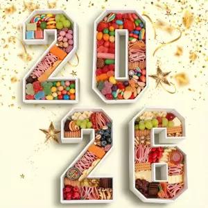 쥬시라울 12.2 졸업 파티 장식용 흰색 샤커트리 번호 상자 2026 캔디 초콜릿 스낵용 충전식 트레이 유치원