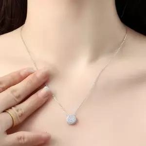 비쥬홀릭 실버925 백금도금 써클 큐빅 여자 목걸이 팬 패션목걸이 은목걸이 925목걸이