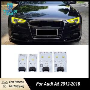 아우디 A5 S5 2012 주간 주행등 LED 헤드라이트 모듈용 노란색 DRL 보드 4개