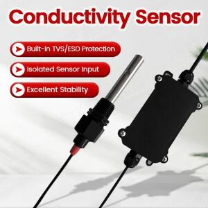 절연 용액 전도도 센서 모듈  EC 소금 TDS 송신기 Modbus RS485 0-2V 4-20mA 스테인리스강 감지