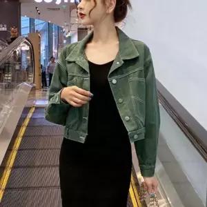 (스타일하우스)트렌치코트 아우터 여자 자켓 세미크롭 데님 청자켓