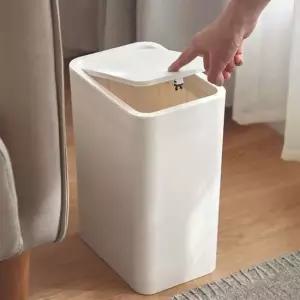 심플 원터치 슬림 휴지통 8.5L 욕실 사무실 매장 공부 욕실