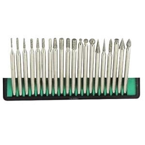 20PCS 3mm 다이아몬드 포인트 버 비트 헤드 Dremel 액세서리 생크 그라인딩 바늘 조각 연마 세트 장착 미니