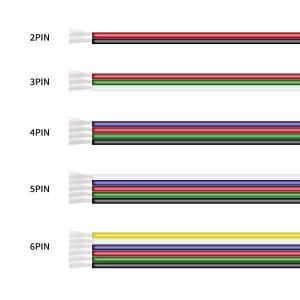 Led 와이어 22AWG 케이블 2pin/3pin/4pin/5pin/6pin WS2812B 5050 2835 5730 LED 스트립 빛 5m/10m/50m/100