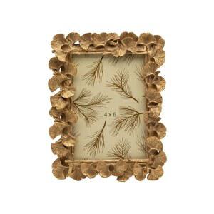 SYVIA'S SHOP 빈티지 4x6 액자, 앤티크한 화려한 금색 은행잎 사진 테이블 상단 디스플레이 및 벽걸이 홈 데코, 올드 패션의 갤러리 아트 데코
