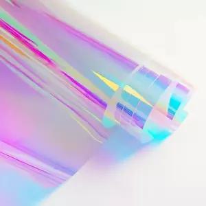 공예 DIY 크리스마스 파티 장식을 위한 리데센트 창문 필름 홀로그램 틴트 이색 무지개