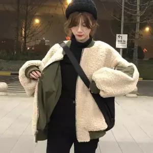 |CCJ6F72|여성 겨울 양면 플리스 항공 점퍼 일상 방한용